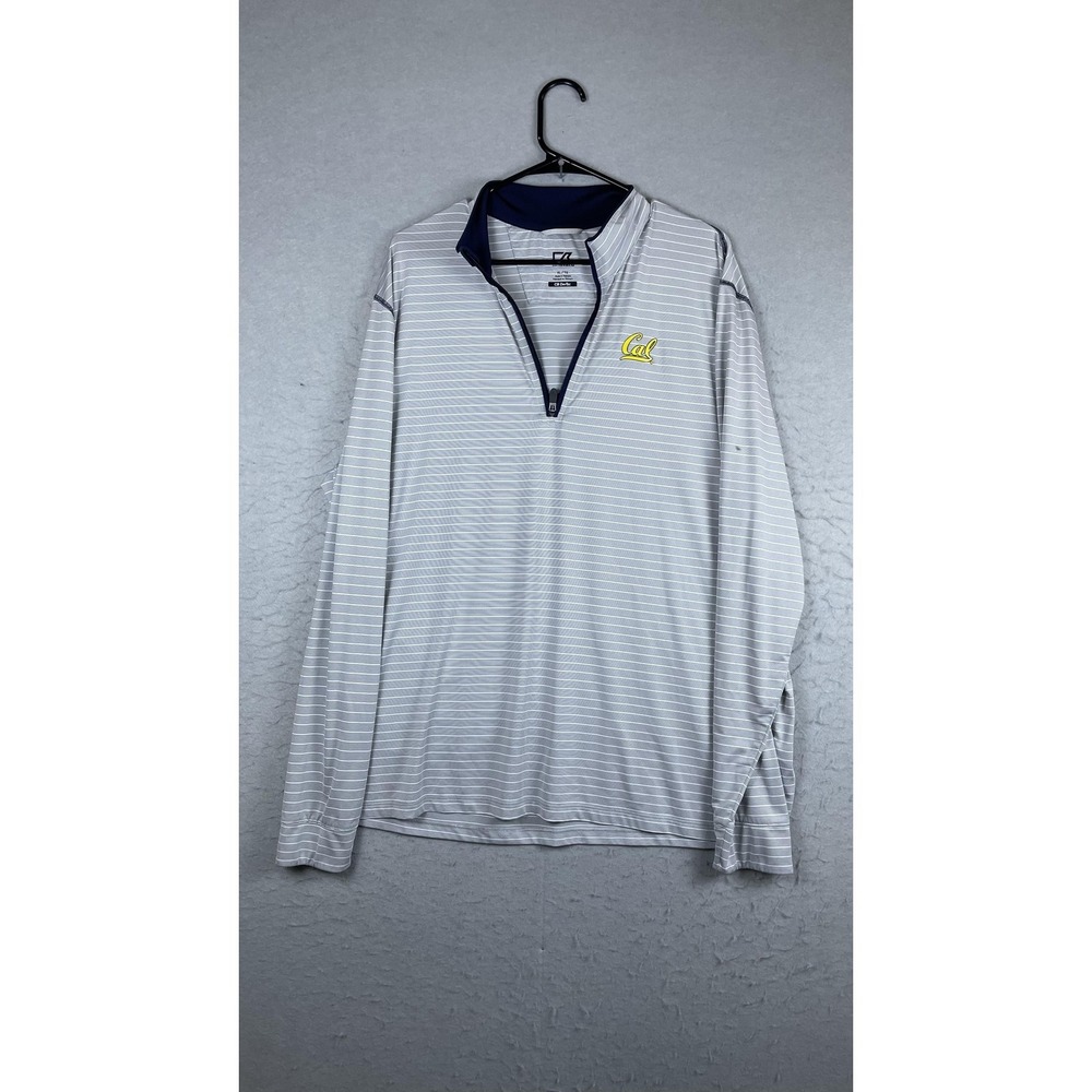 California Golden Bears Shirt Mens XL Gray NCAA Basketball Cutter & Buck 1/4 Zip